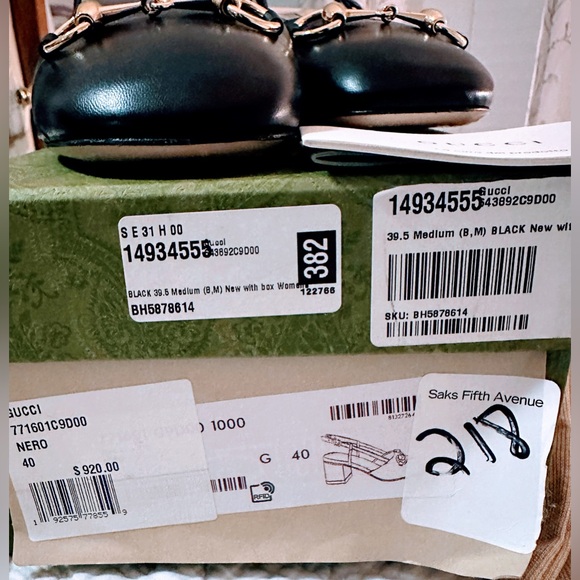 Gucci Black Leather Horsebit Slingback Pumps with Gold Accents - Picture 5 of 8